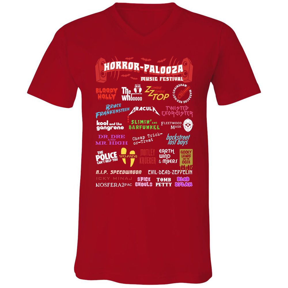 Unisex V-Neck T-Shirt - Y9S25CJW - Red - 3