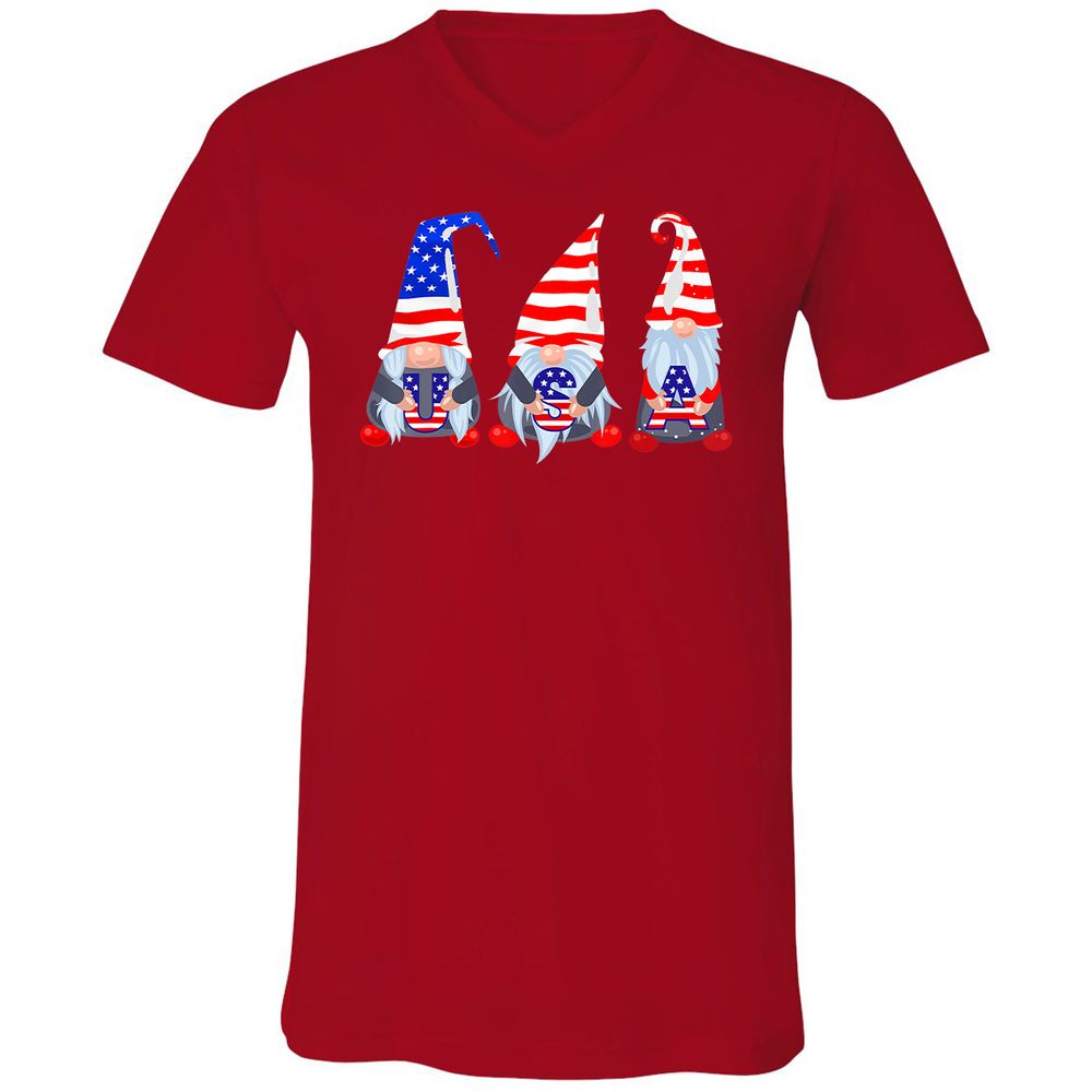 Unisex V-Neck T-Shirt - 61P5TJAD - Red - 3