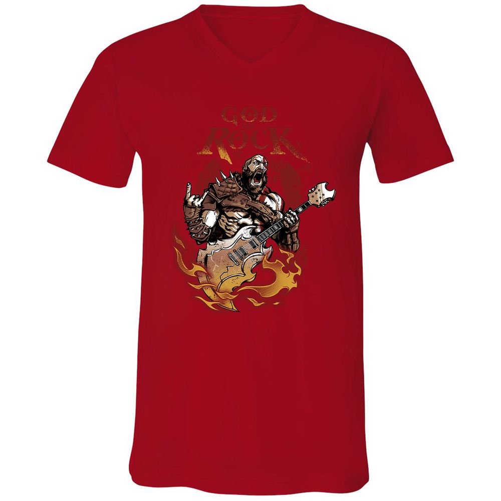 Unisex V-Neck T-Shirt - SBX6R4FP - Red - 3