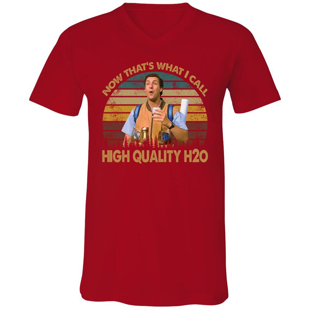 Unisex V-Neck T-Shirt - Z98F54QQ - Red - 3