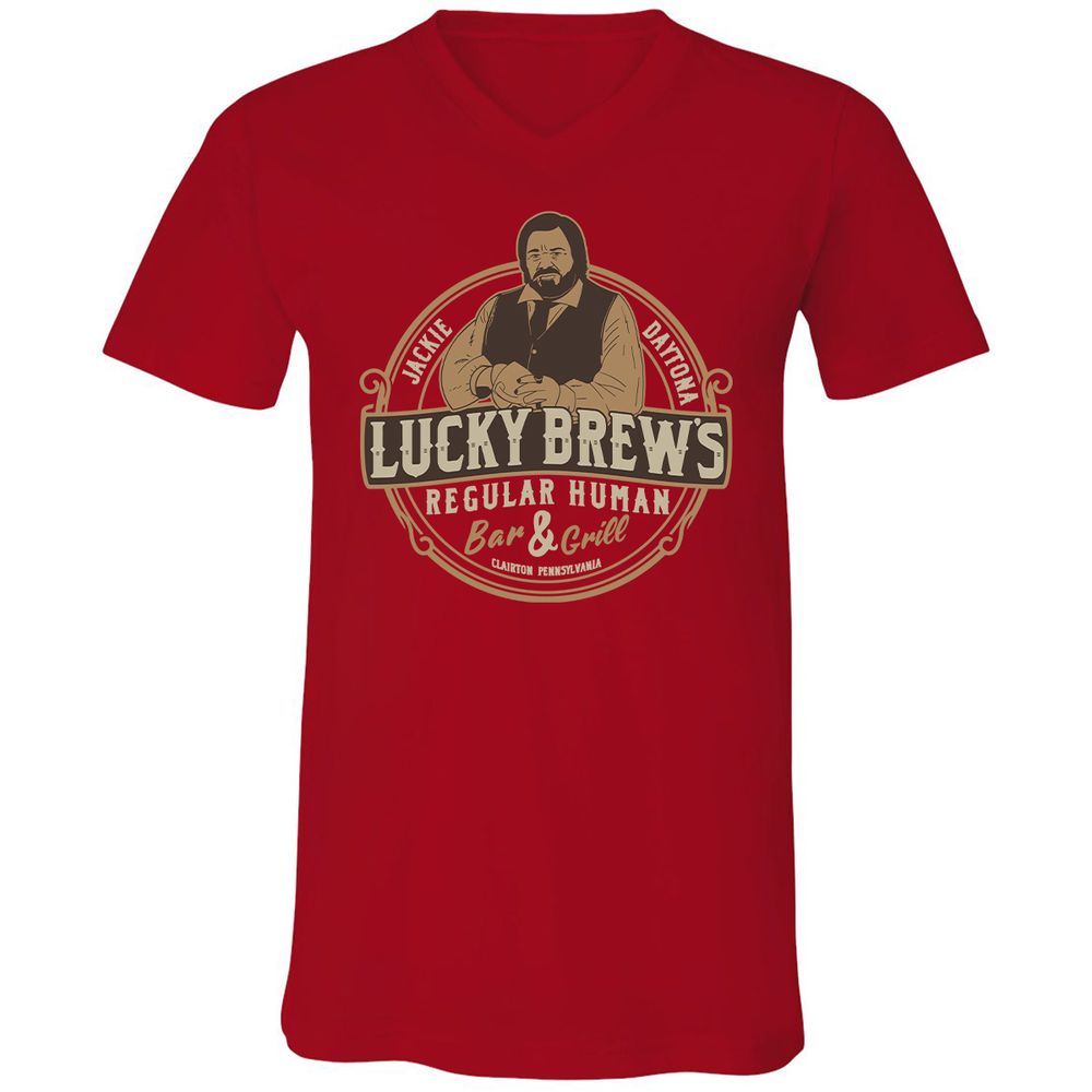 Unisex V-Neck T-Shirt - EQMM7HDG - Red - 3