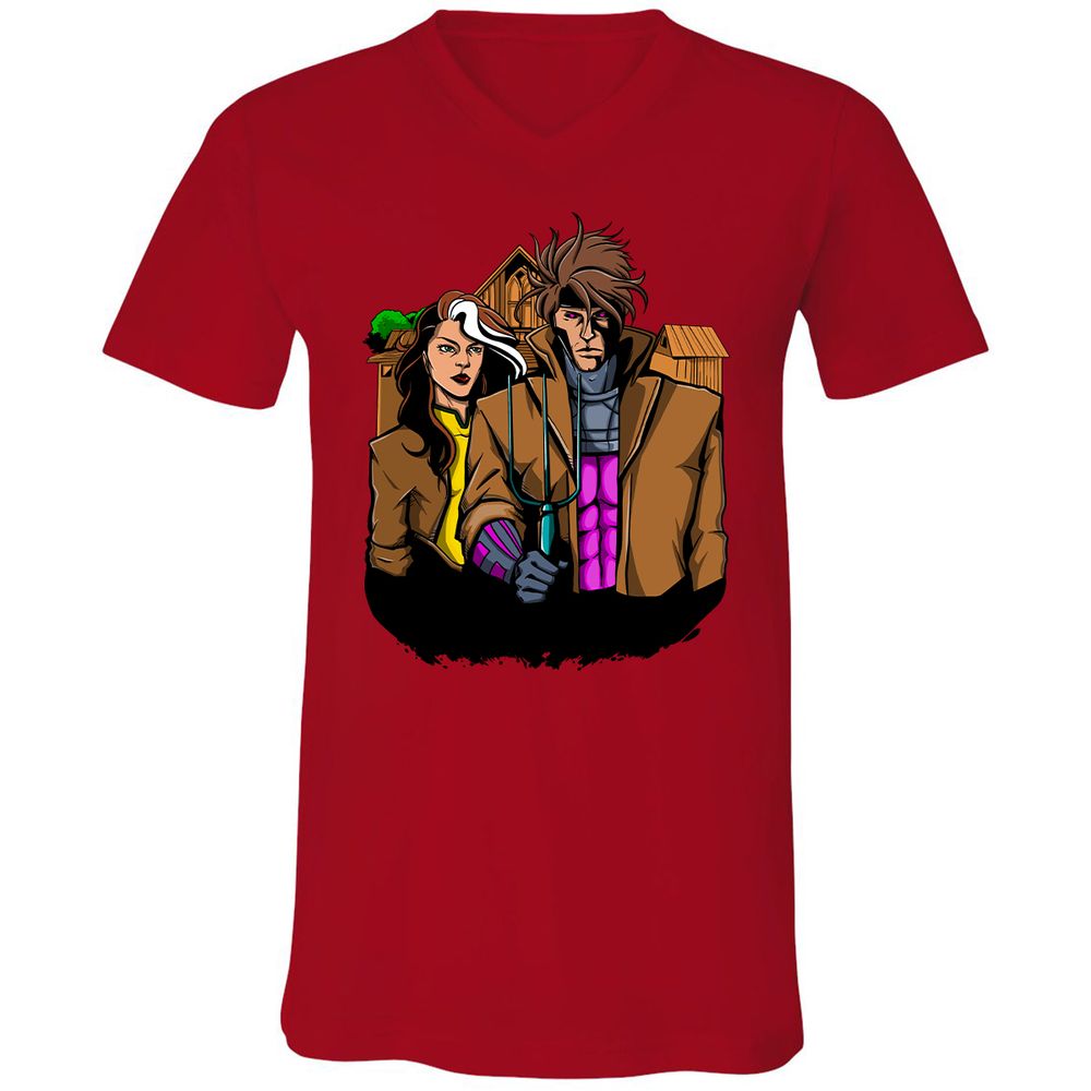 Unisex V-Neck T-Shirt - M2NGL48W - Red - 3