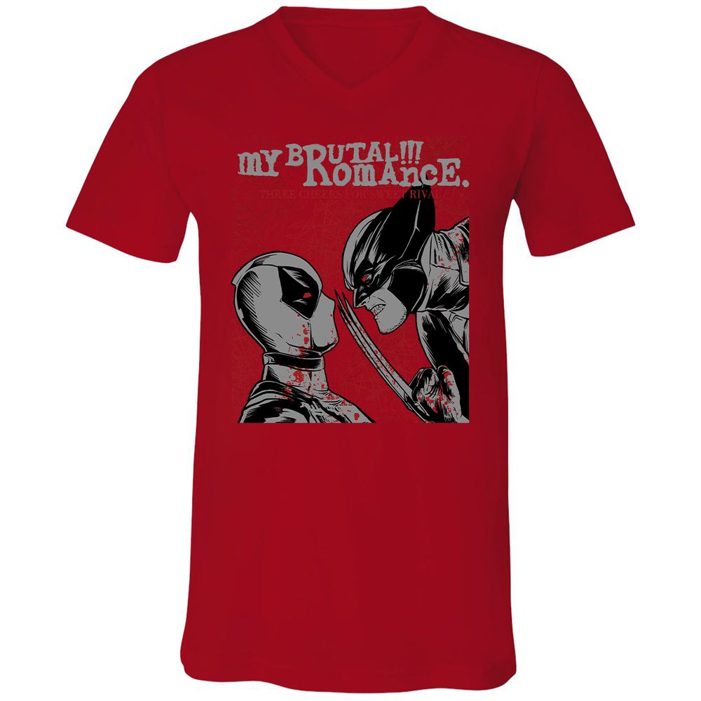 Unisex V-Neck T-Shirt - GG1T42LL - Red - 3