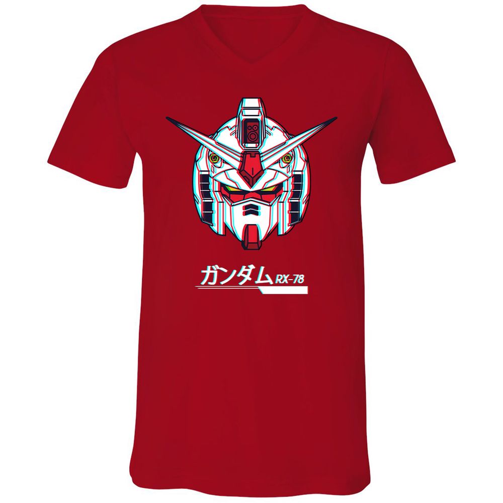 Unisex V-Neck T-Shirt - WQVEUS59 - Red - 3