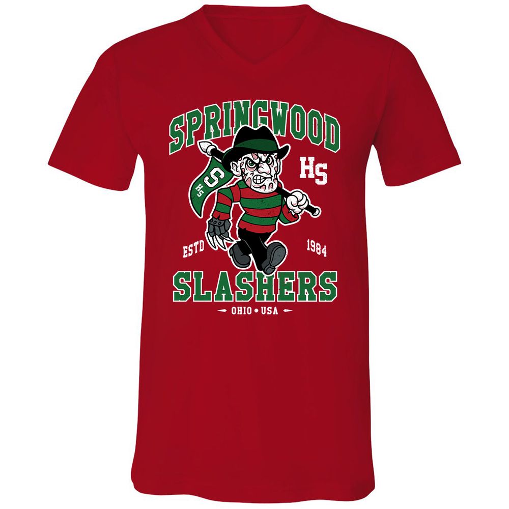 Unisex V-Neck T-Shirt - PNNKP9X3 - Red - 3