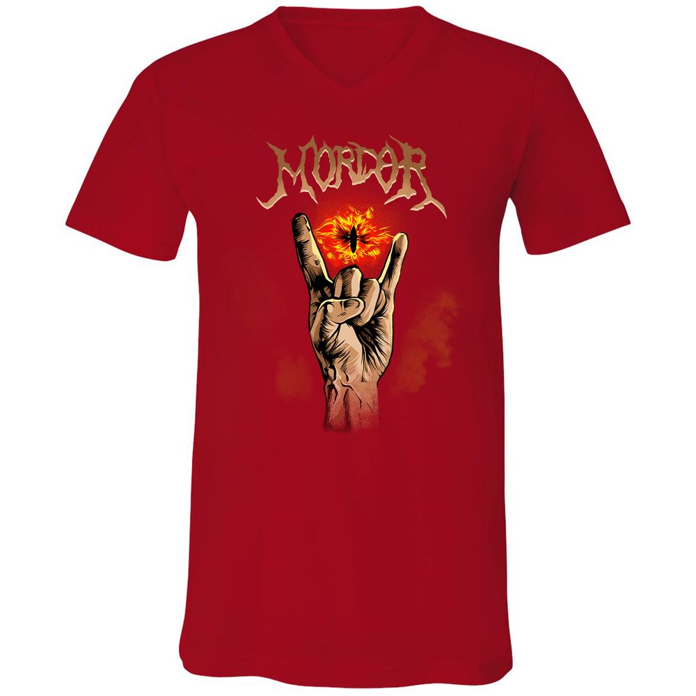 Unisex V-Neck T-Shirt - CK64JZ3K - Red - 3