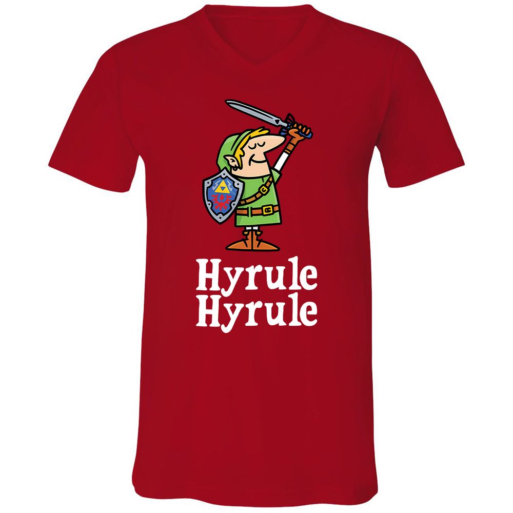 Unisex V-Neck T-Shirt - XAMQF8HW - Red - 3