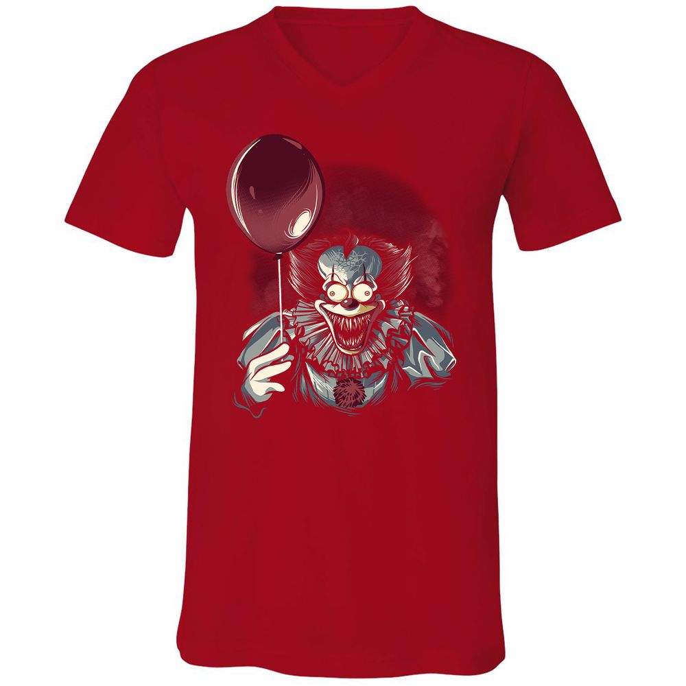 Unisex V-Neck T-Shirt - WVKPBBPE - Red - 3