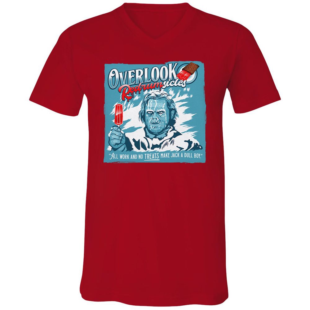 Unisex V-Neck T-Shirt - 9KFB5K98 - Red - 3