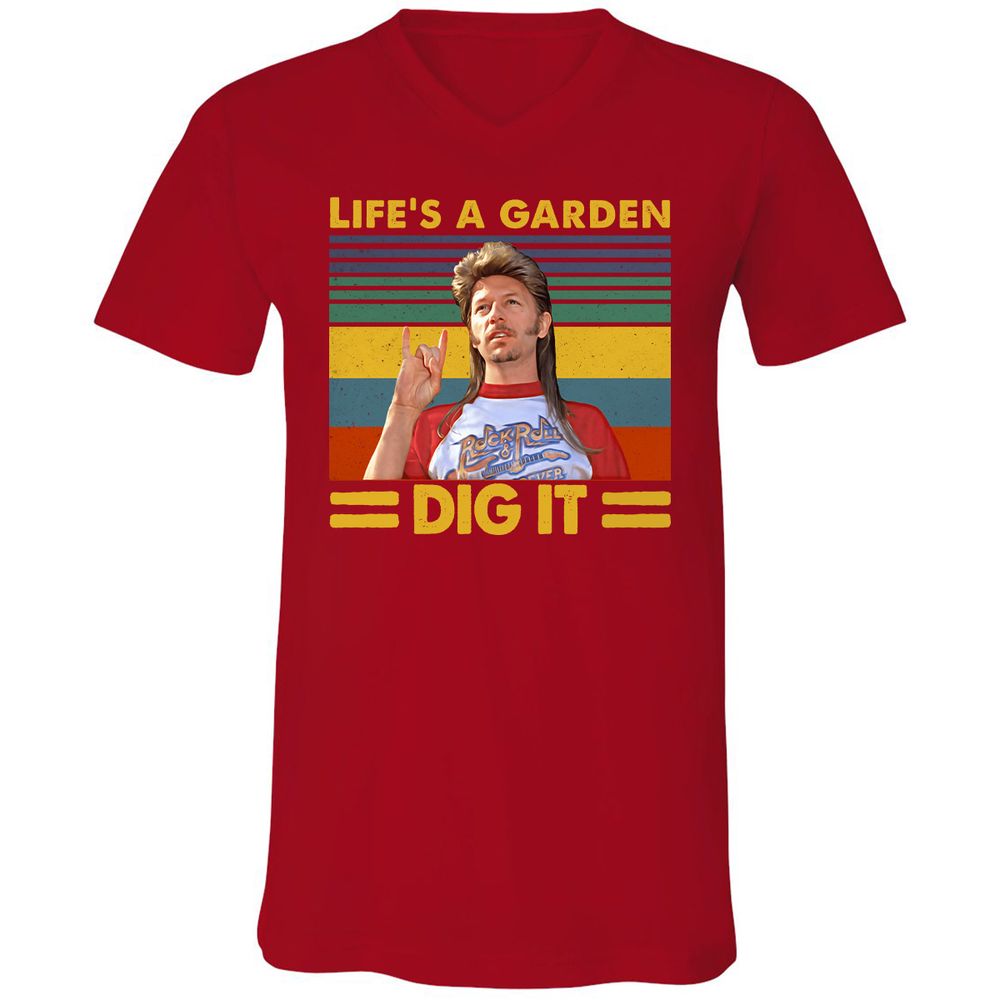 Unisex V-Neck T-Shirt - 3371L7X3 - Red - 3