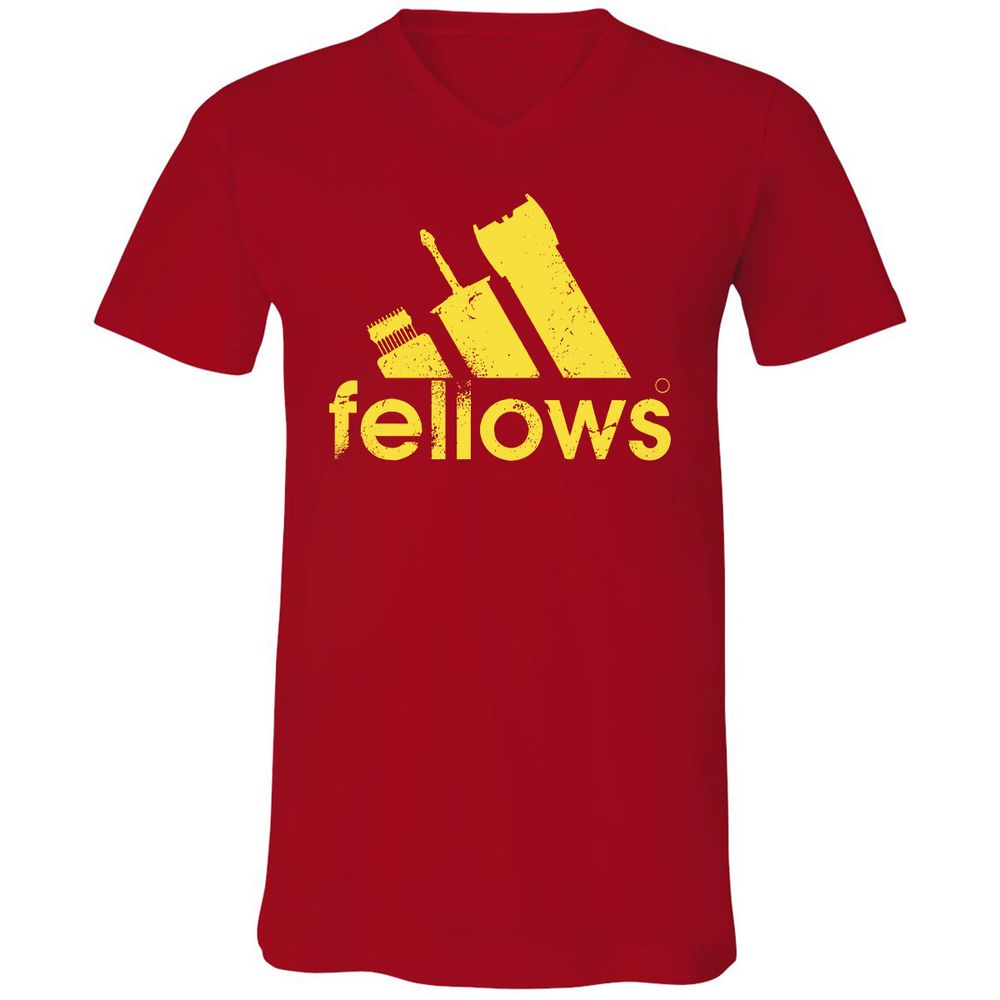 Unisex V-Neck T-Shirt - 5UTTLT3X - Red - 3