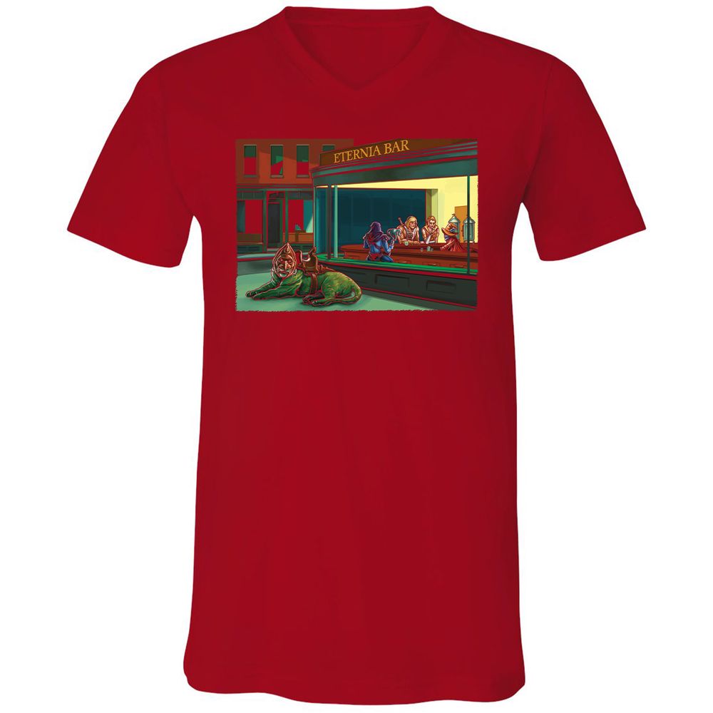 Unisex V-Neck T-Shirt - KGBQQPQS - Red - 3