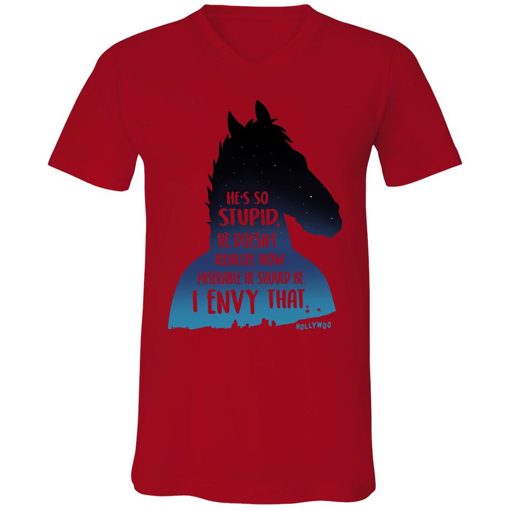 Unisex V-Neck T-Shirt - B4GKALSB - Red - 3