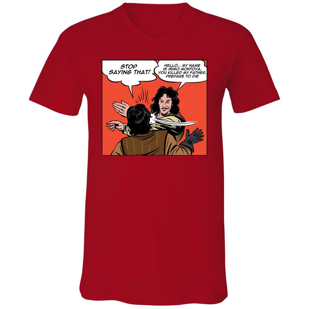 Unisex V-Neck T-Shirt - P96KFTP5 - Red - 3