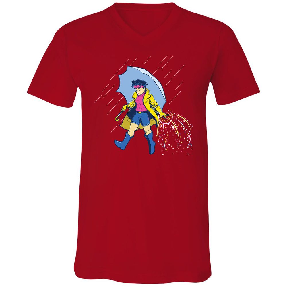 Unisex V-Neck T-Shirt - HVUMPR8G - Red - 3