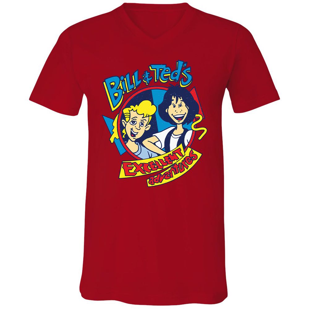 Unisex V-Neck T-Shirt - LUBQJY6S - Red - 3