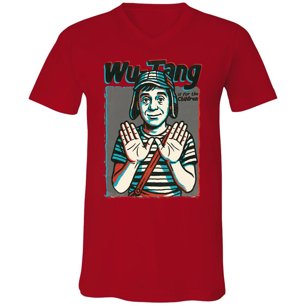 Unisex V-Neck T-Shirt - RCRFVV29 - Red - 3