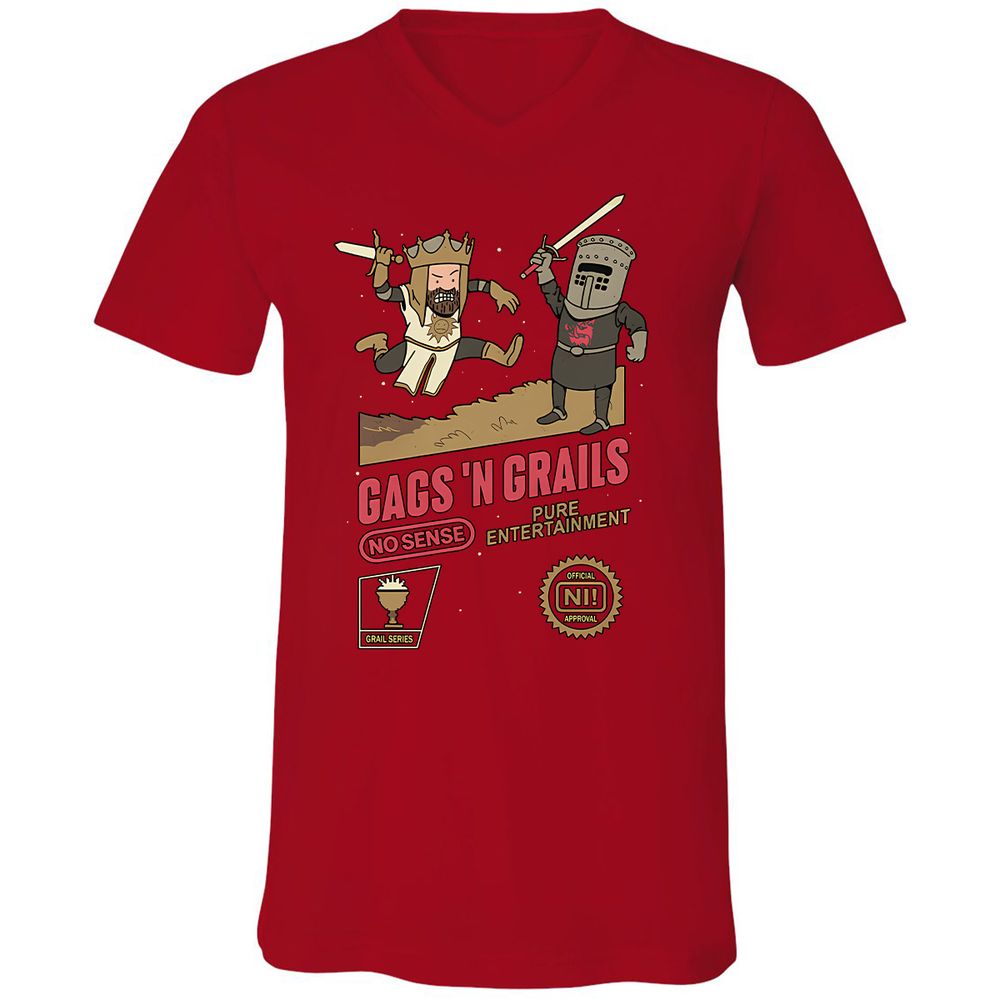 Unisex V-Neck T-Shirt - E86P23SQ - Red - 3