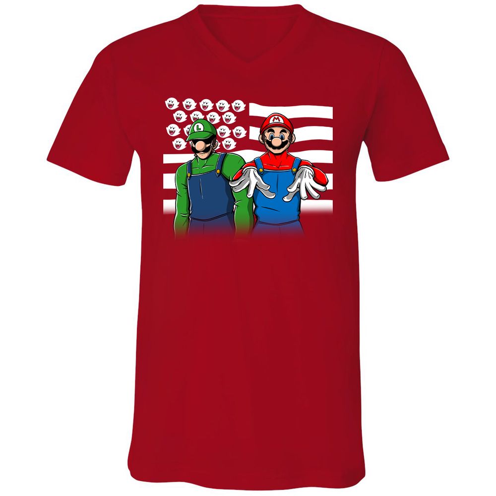 Unisex V-Neck T-Shirt - MG5DRRDX - Red - 3