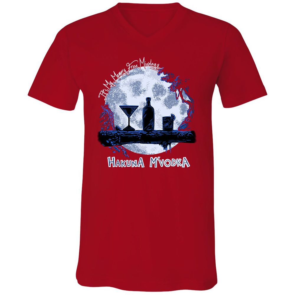 Unisex V-Neck T-Shirt - TXNGVC89 - Red - 3