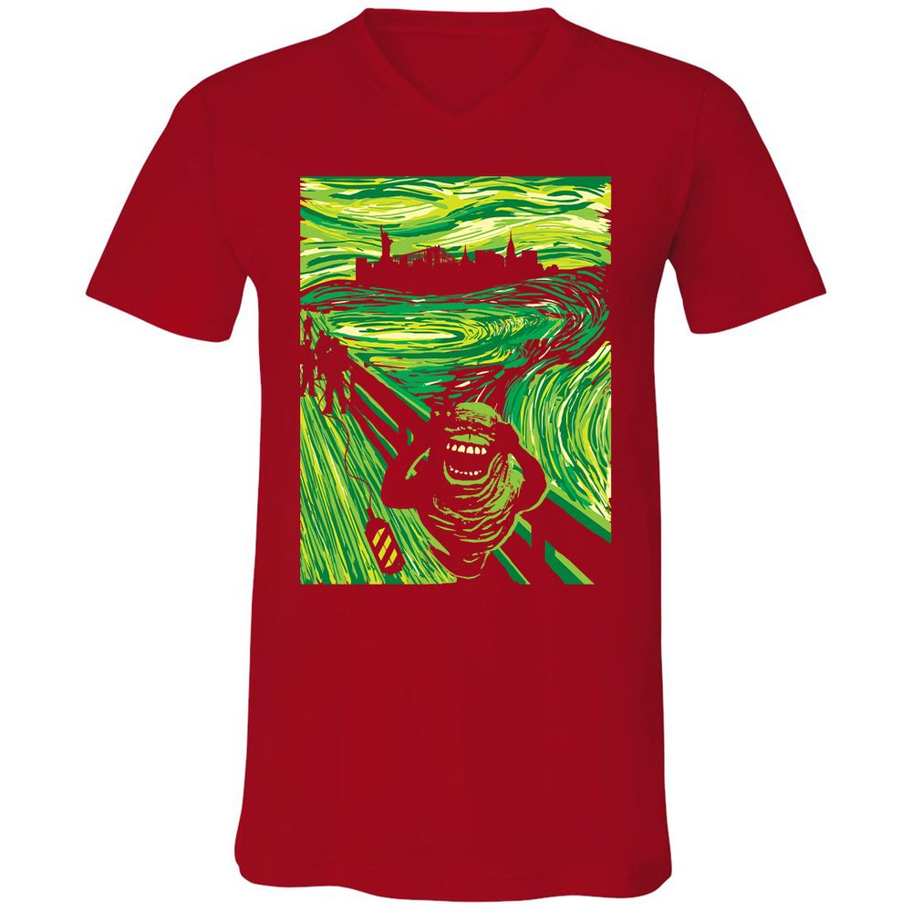 Unisex V-Neck T-Shirt - 5A78X846 - Red - 3