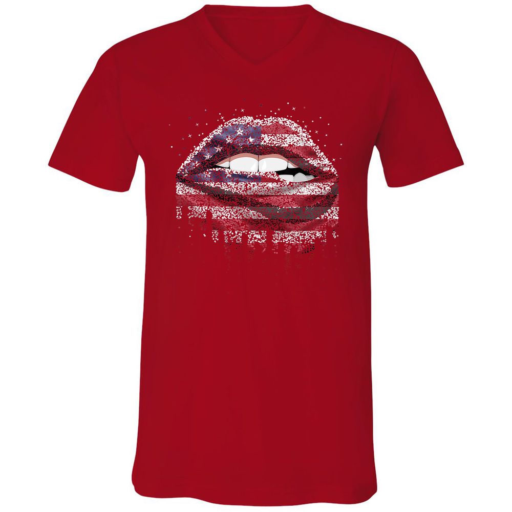 Unisex V-Neck T-Shirt - VAPHYMMY - Red - 3