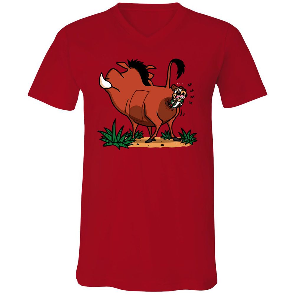 Unisex V-Neck T-Shirt - 1DYQCVG5 - Red - 3