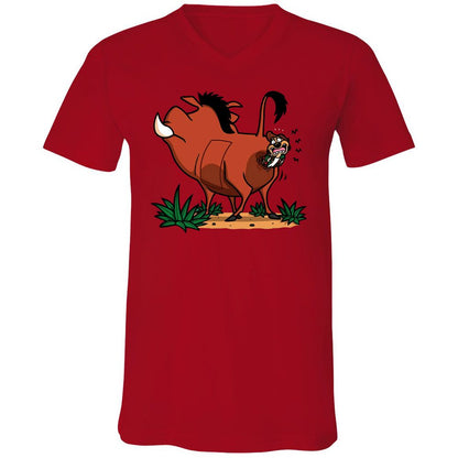 Unisex V-Neck T-Shirt - 1DYQCVG5 - Red - 3