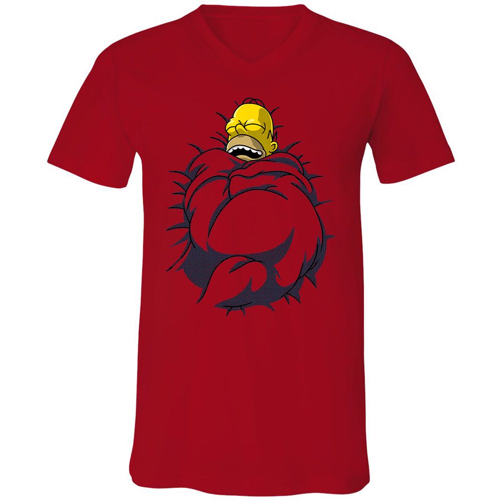 Unisex V-Neck T-Shirt - KXZJJ9PL - Red - 3