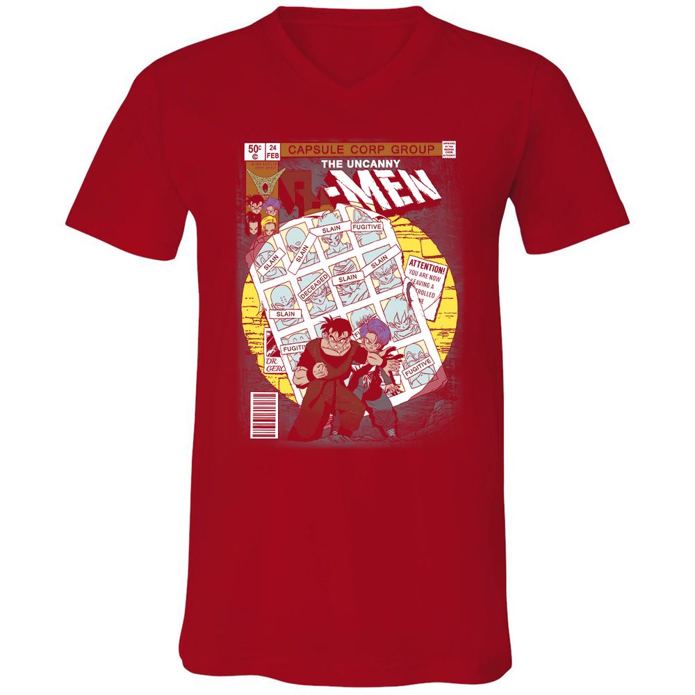 Unisex V-Neck T-Shirt - 7YNADEEL - Red - 3