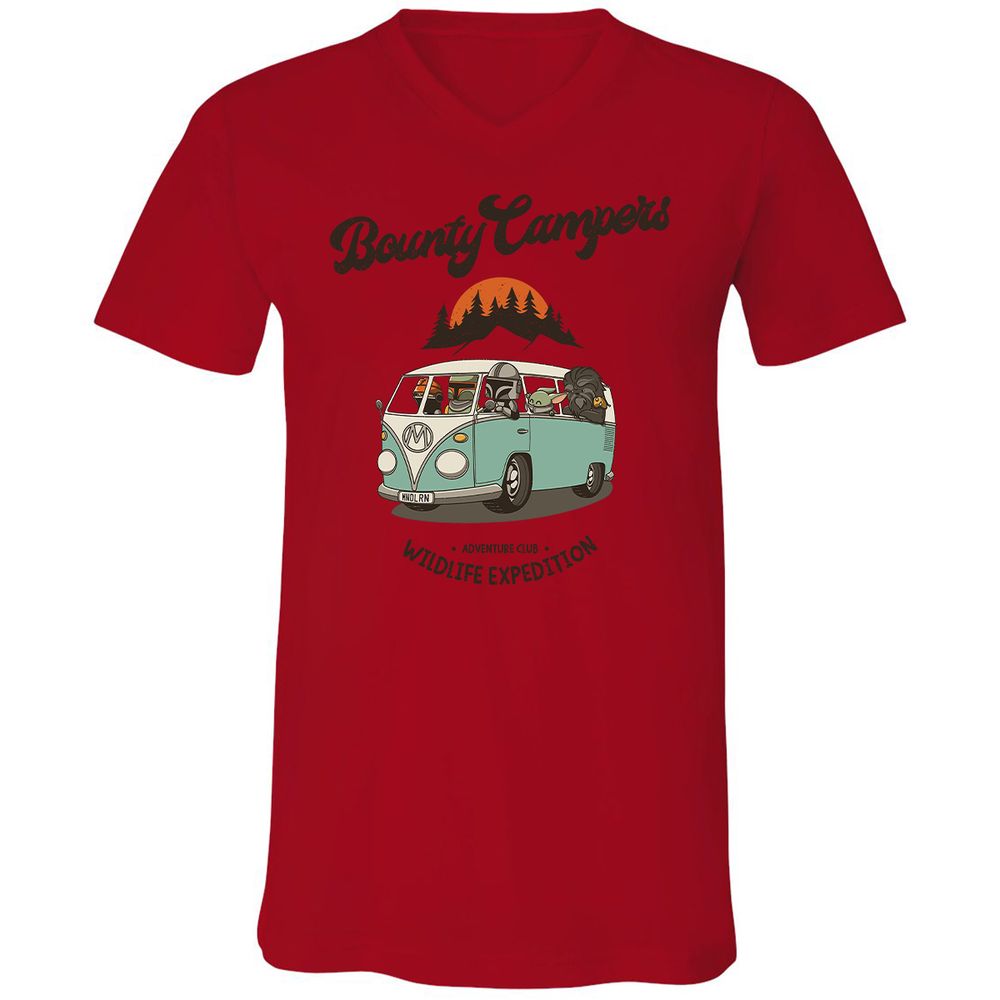 Unisex V-Neck T-Shirt - 98X8RZA1 - Red - 3