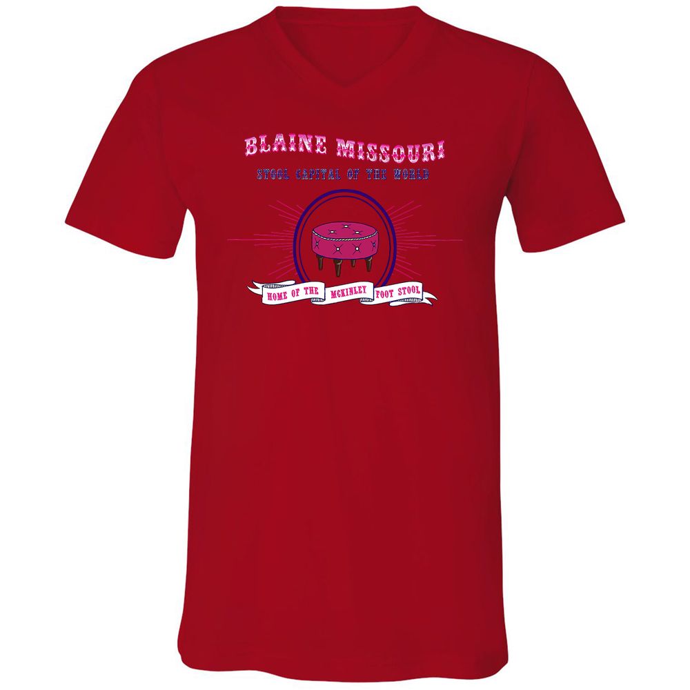 Unisex V-Neck T-Shirt - EJPHC9MR - Red - 3