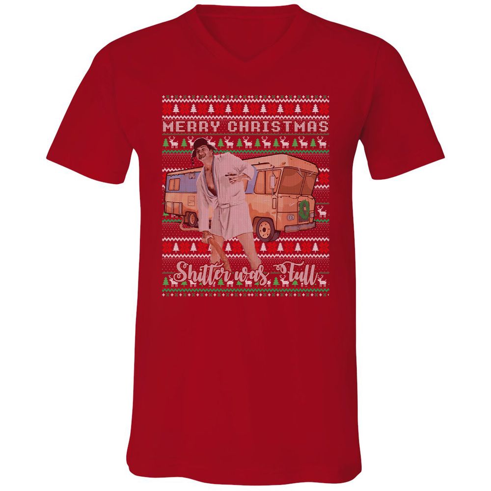Unisex V-Neck T-Shirt - DX58ZCUD - Red - 3