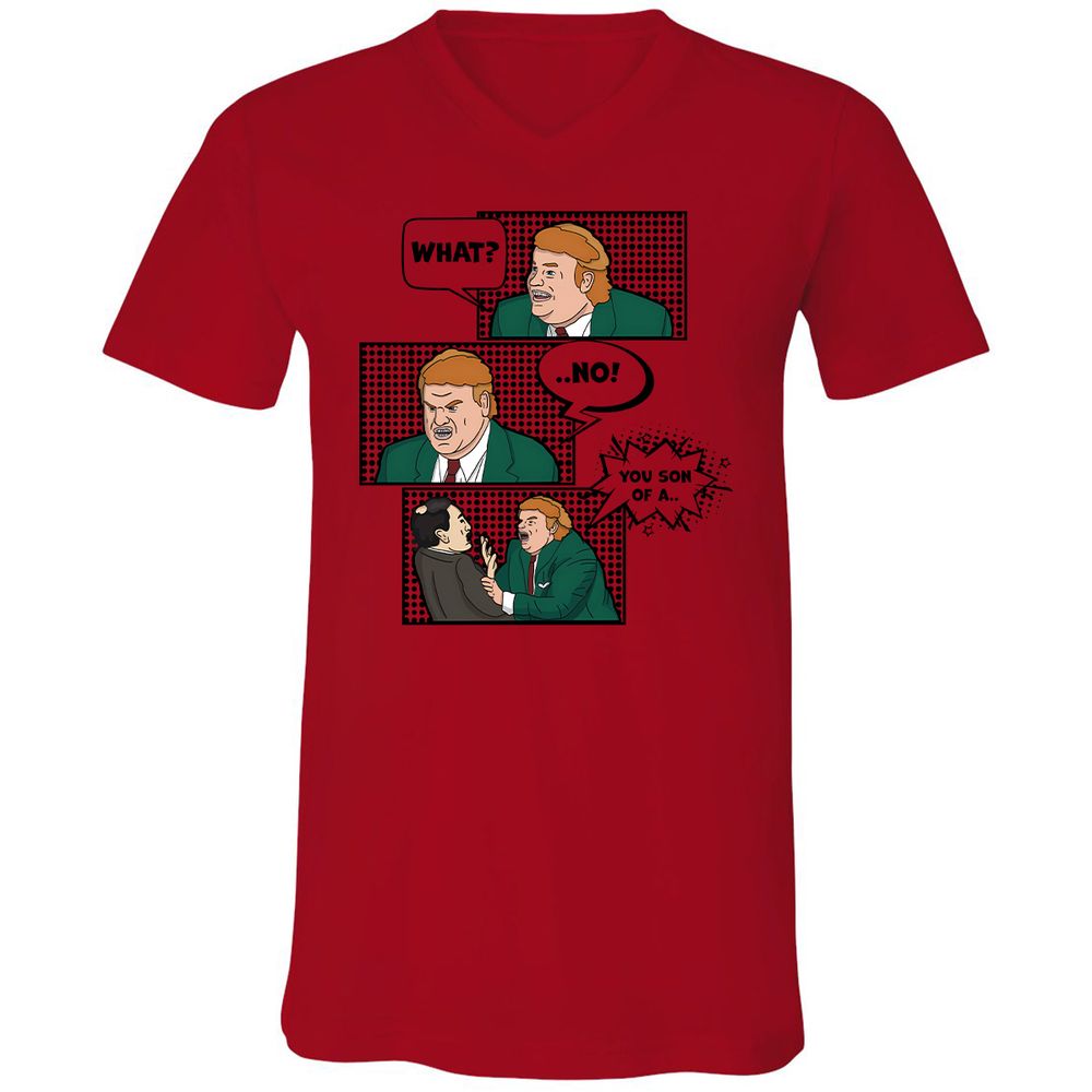 Unisex V-Neck T-Shirt - 1PVQNLPR - Red - 3