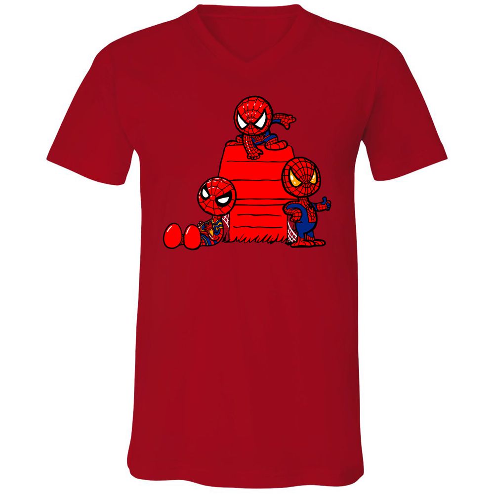 Unisex V-Neck T-Shirt - Q2PW9UX5 - Red - 3