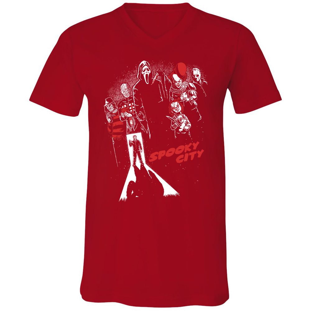 Unisex V-Neck T-Shirt - TA5EA8AE - Red - 3