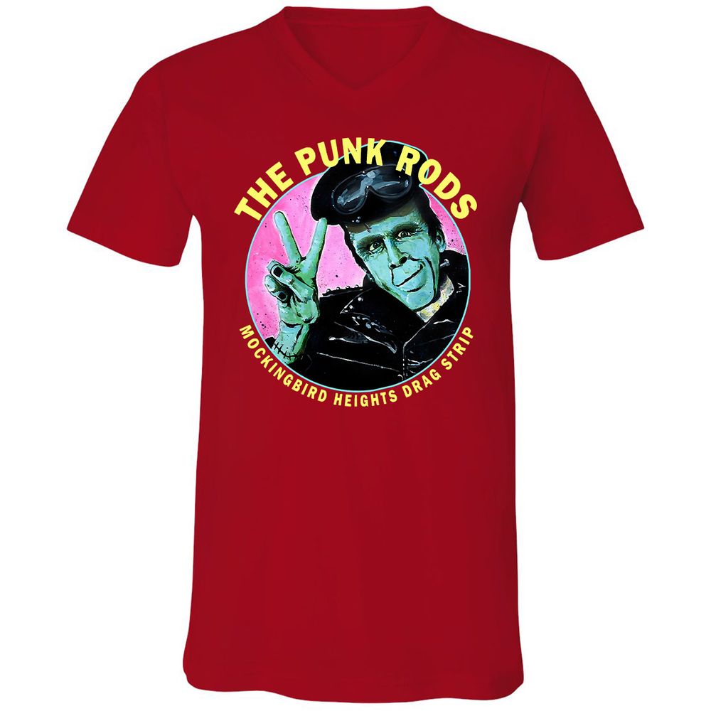 Unisex V-Neck T-Shirt - Y84JA9WL - Red - 3