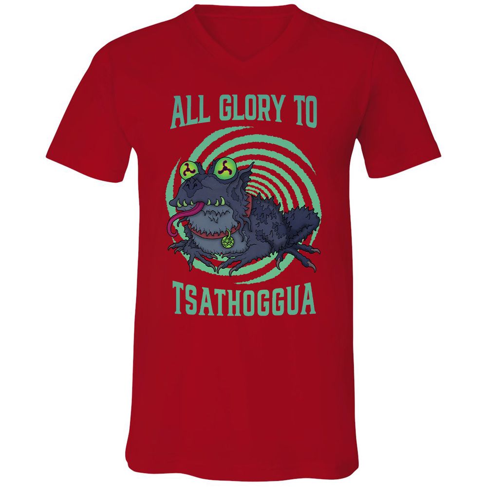 Unisex V-Neck T-Shirt - 2R1FEV9B - Red - 3