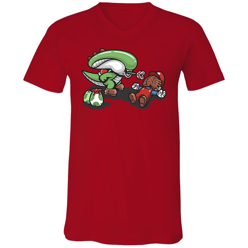 Unisex V-Neck T-Shirt - 2D11UM7Z - Red - 3