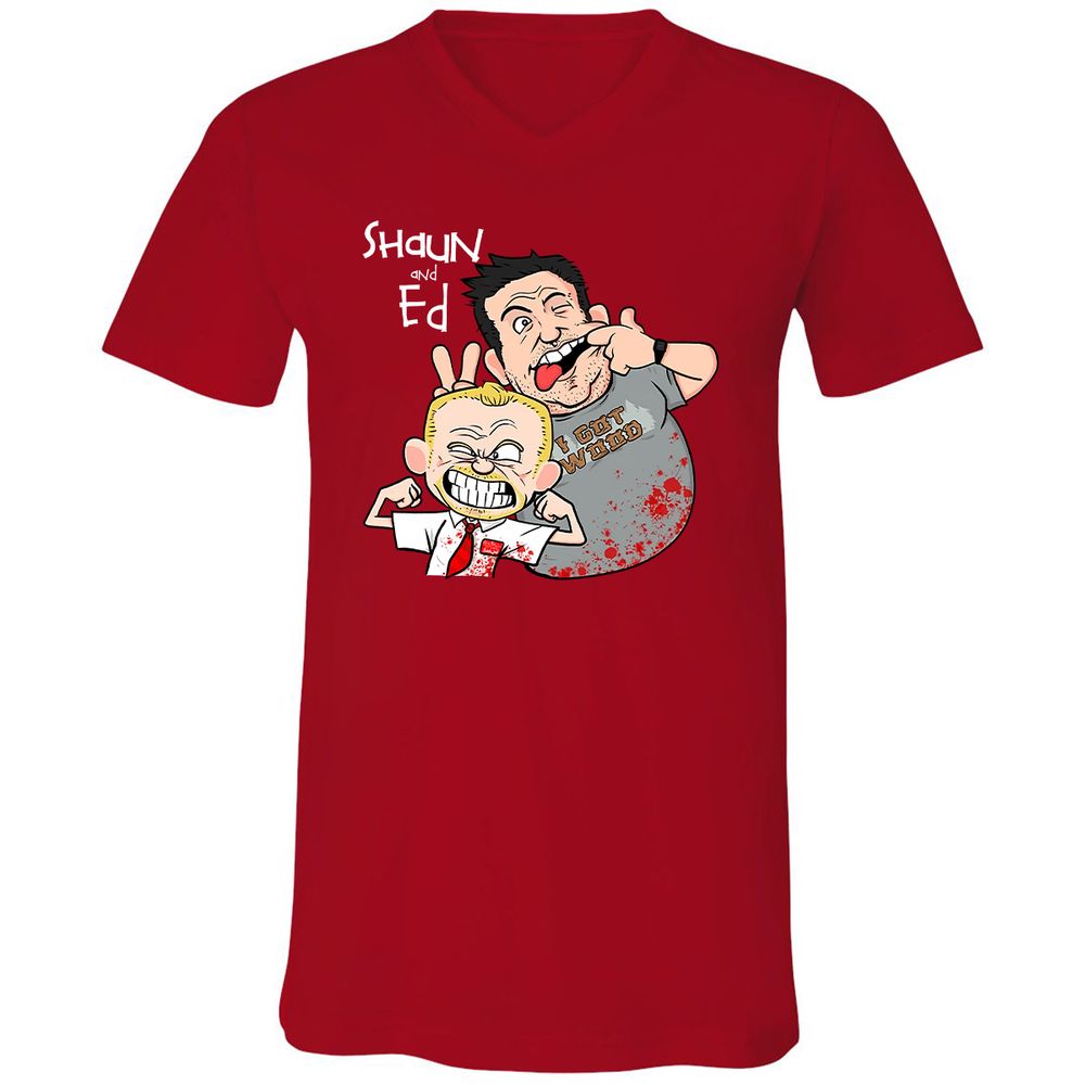 Unisex V-Neck T-Shirt - GMFDQZTN - Red - 3