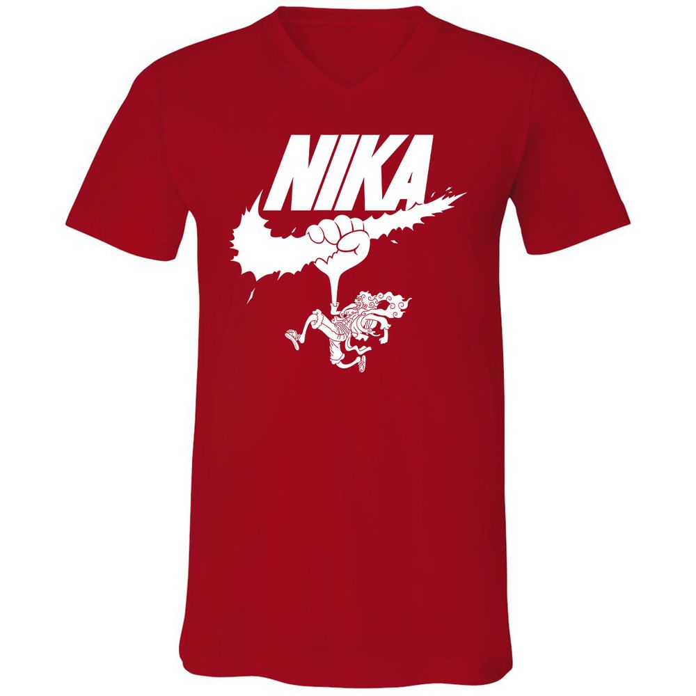 Unisex V-Neck T-Shirt - 8J69X42U - Red - 3