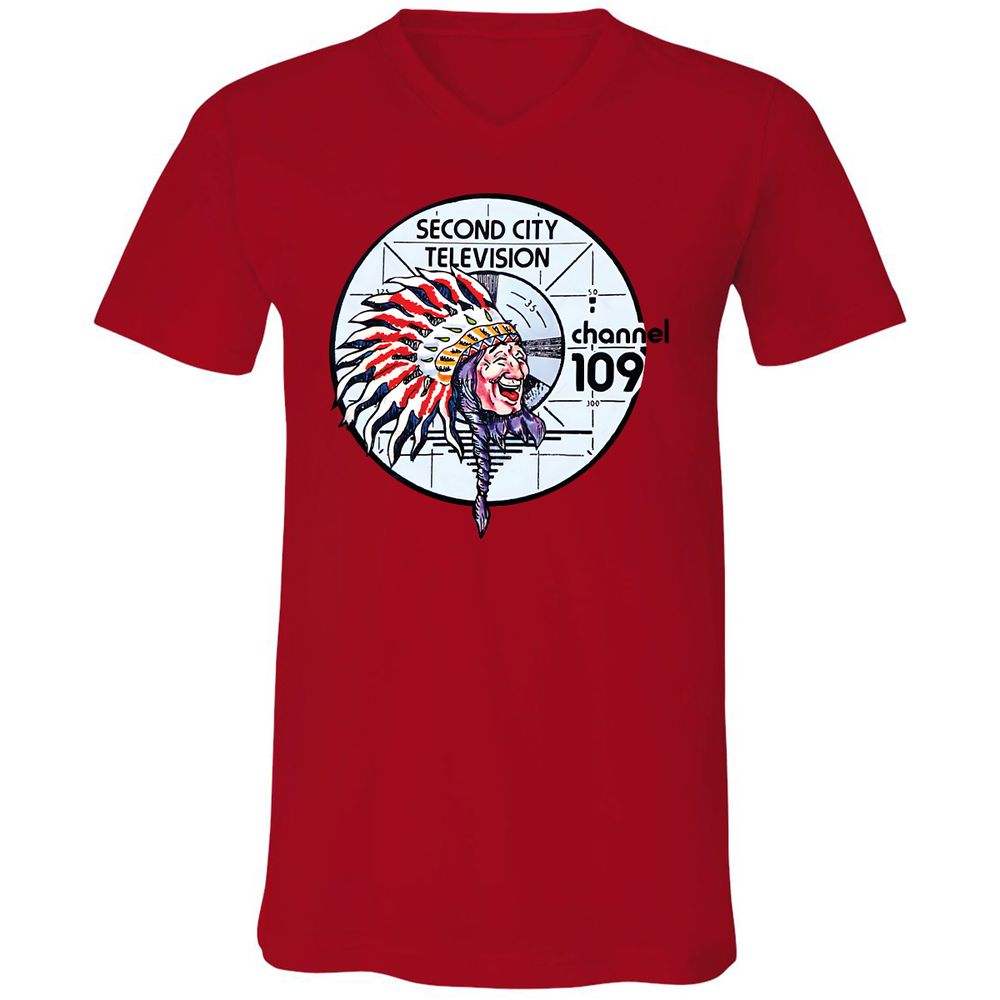 Unisex V-Neck T-Shirt - 6LZ6C9SR - Red - 3