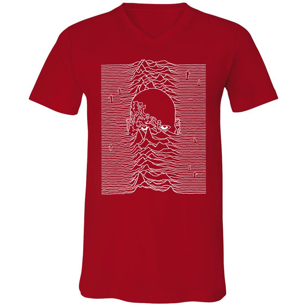 Unisex V-Neck T-Shirt - K6BHUPZK - Red - 3