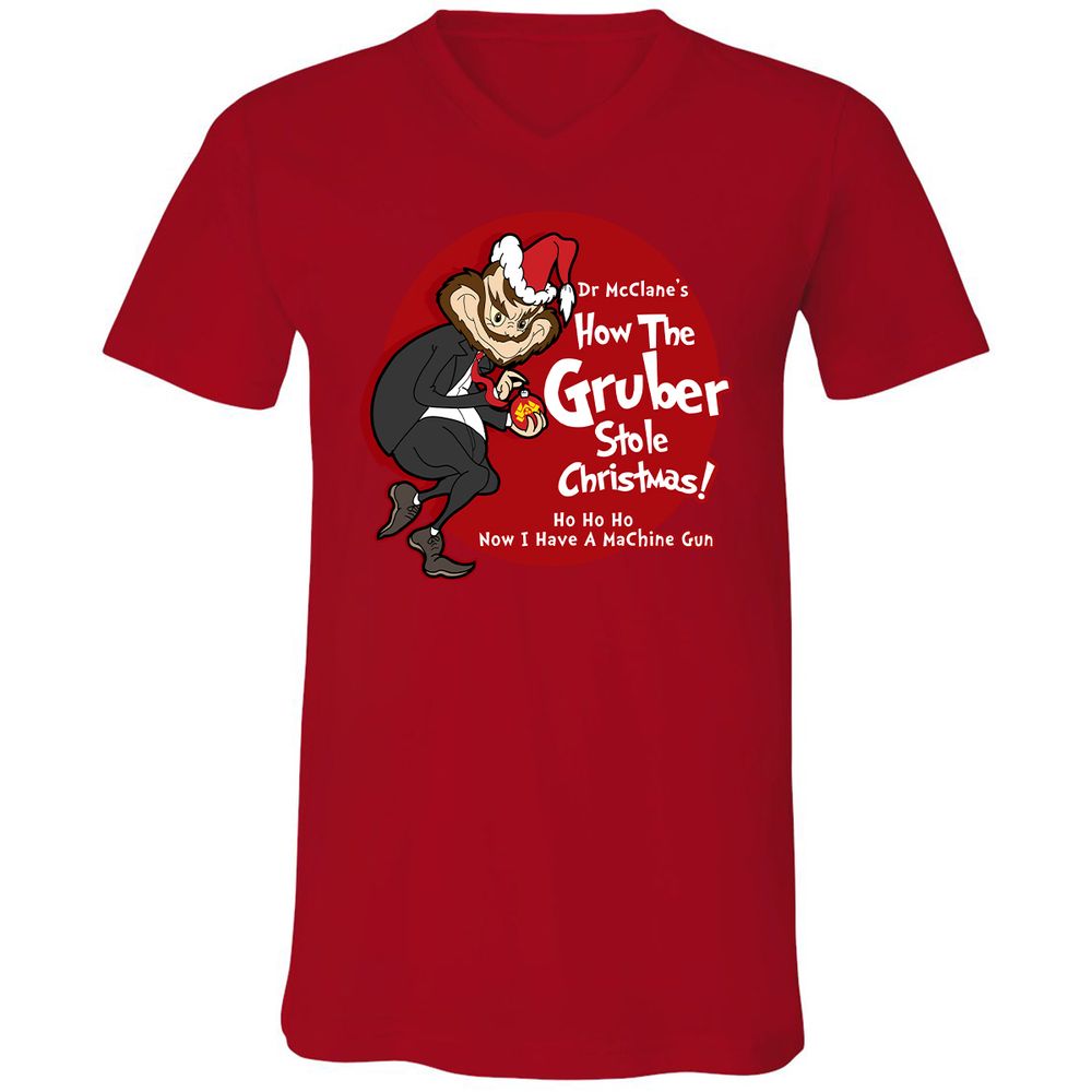 Unisex V-Neck T-Shirt - AYELBFHA - Red - 3