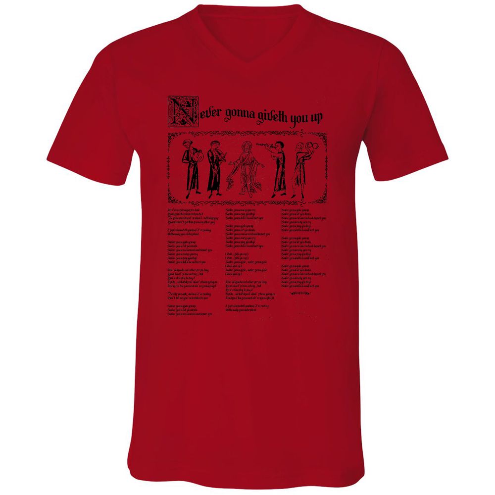 Unisex V-Neck T-Shirt - HXNCJ8WG - Red - 3