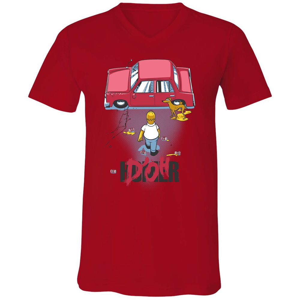 Unisex V-Neck T-Shirt - VMGCRH7V - Red - 3