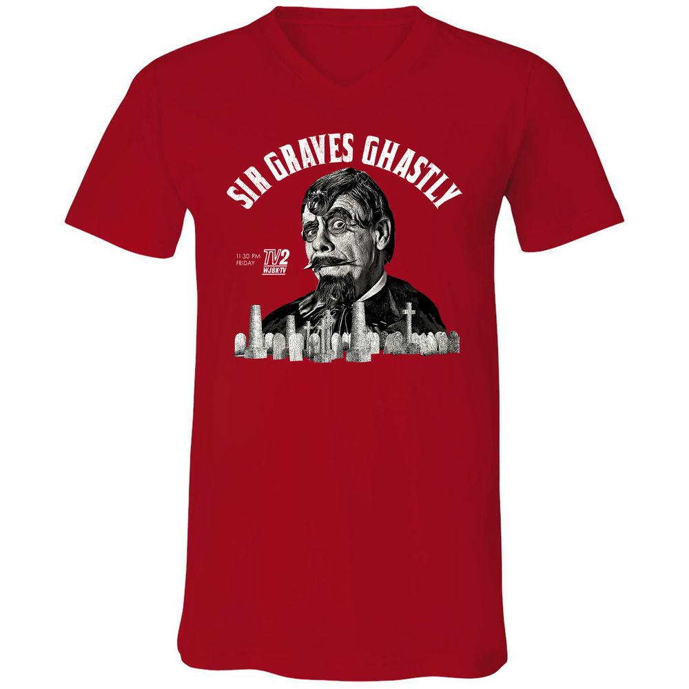 Unisex V-Neck T-Shirt - 5NU4WLS1 - Red - 3