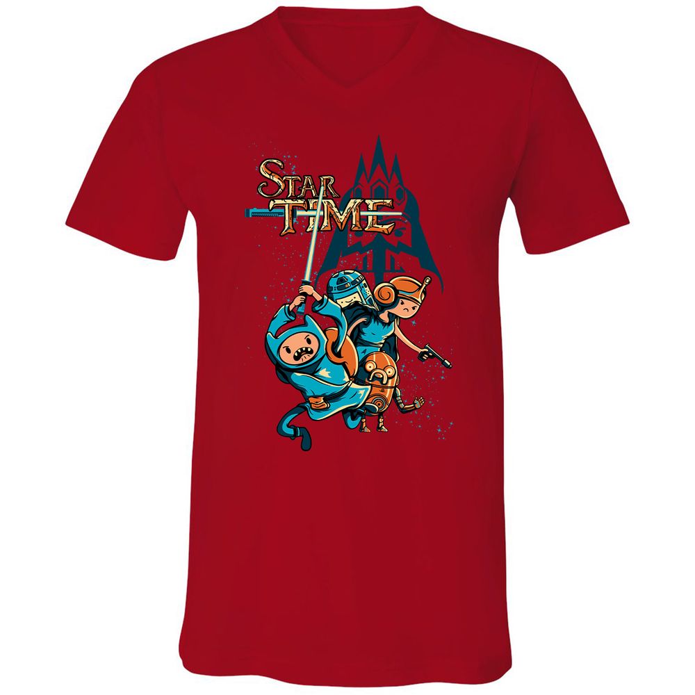 Unisex V-Neck T-Shirt - EL2NDQ5K - Red - 3