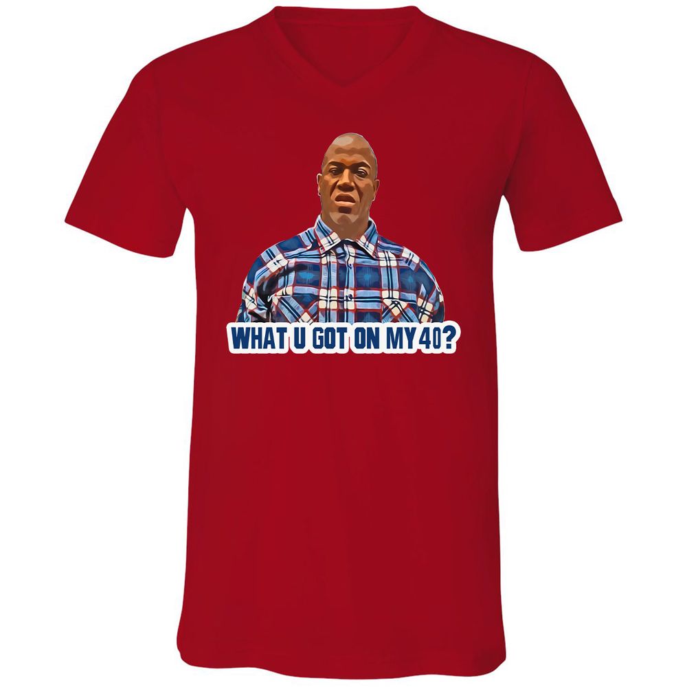 Unisex V-Neck T-Shirt - G11J9ZVX - Red - 3