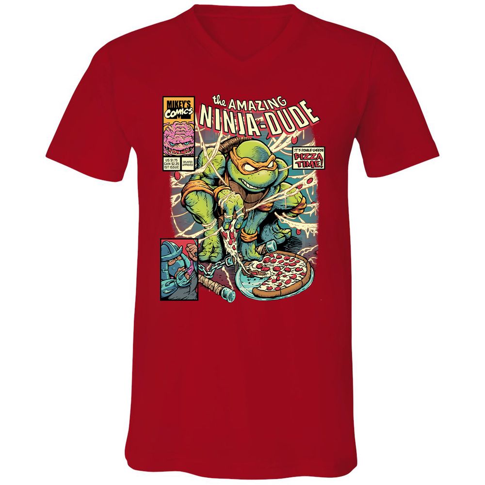 Unisex V-Neck T-Shirt - RDTUAN88 - Red - 3